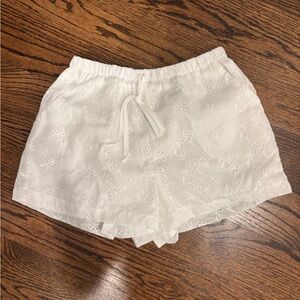White Eyelet Women Shorts and Crochet Coverup Shorts
